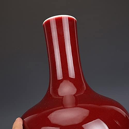 Vaso wodmb vaso o vaso celestial vaso vermelho coleta antiga do período Qianlong da dinastia Qing, decoração de natal de porcelana antiga genuína
