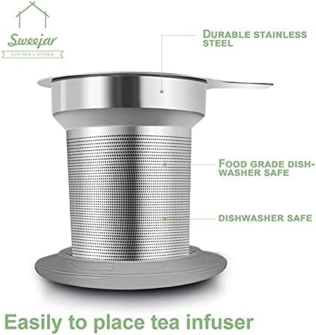 Caneca de chá de porcelana sweejar com infusor e tampa, teaware com filtro, xícara de chá de folhas soltas fabricante de ilhéus,