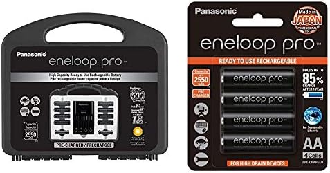 Palansonic Eneloop Pro High Capacity Power Pack, 8aa, 2aaa, com carregador de bateria individual avançado e caixa de armazenamento