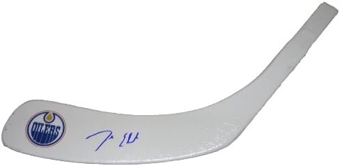 Jordan Eberle autografou o logotipo Edmonton White Stick Blade com prova, imagem da assinatura da Jordânia para nós, PSA/DNA autenticado