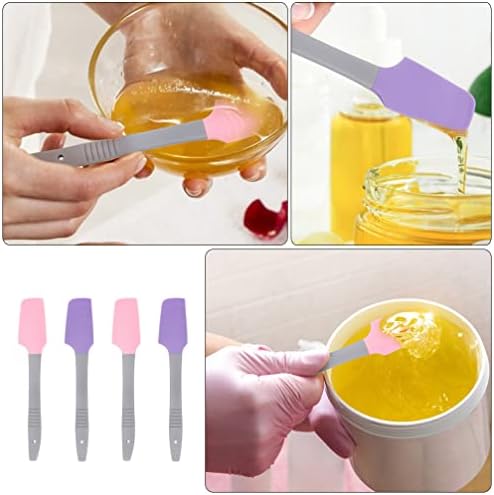 Colher de silicone espátula bolo curado 4pcs pincéis de face de spatula de silicone pincelas de maquiagem raspador espátulas espátula