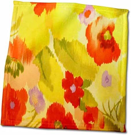 3drose floren floral resumo - amarelo vermelho n laranja festa floral - toalhas