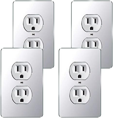 4 pcs com chave espelhada tampa de parede de parede Tampas decorativas para tomadas para tomadas elétricas Tampa de saída