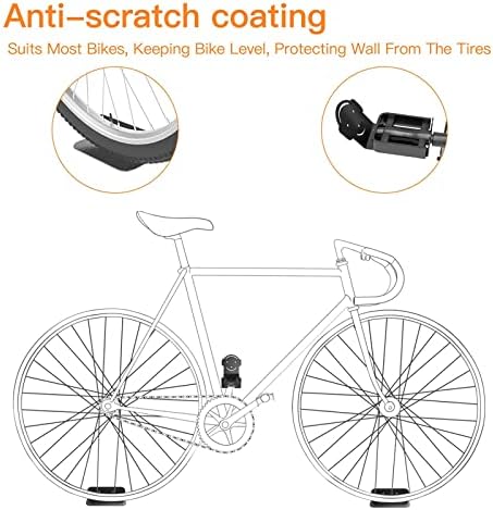 Montagem da parede de bicicleta - Rack de bicicleta de armazenamento interno horizontal para garagem ou casa, ganchos de retenção de bicicleta pesada para bicicletas de estrada, montanha ou híbrida
