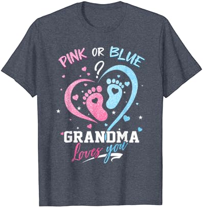 A avó rosa ou azul ama você, revelação de gênero, para presentes de bebê, mamãe camiseta