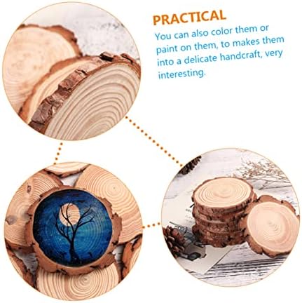 Fomiyes 12pcs Coasters de casca de embelezamentos para criar artesanato de diy crafts acessórios troncos de madeira pinheiro de pinheiro de madeira