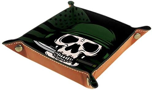 Lyetny Skull com baioneta Organizador de bandeja Caixa de armazenamento CABELA CABELA CADDY Desktop Alteração de troca de carteira de caixa de moeda de caixa