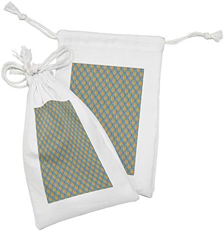 Conjunto de bolsas de tecido de esquilo de Ambesonne de 2, padrão de balões coloridos contínuos e fofos de feliz aniversário, pequenos