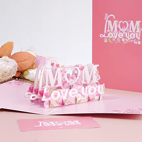 Cartão do dia das mães Almhh, Pop -Up Mothers Cards Love Pop para mamãe, Happy Mothers Day Card, 5,9 x 7,87 ”, 3d Mother Day