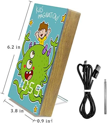 Lyetny Funny Cartoon Kids With Monster Stars Home Home automaticamente Brilho Relógio Dimmer LED Alarmes