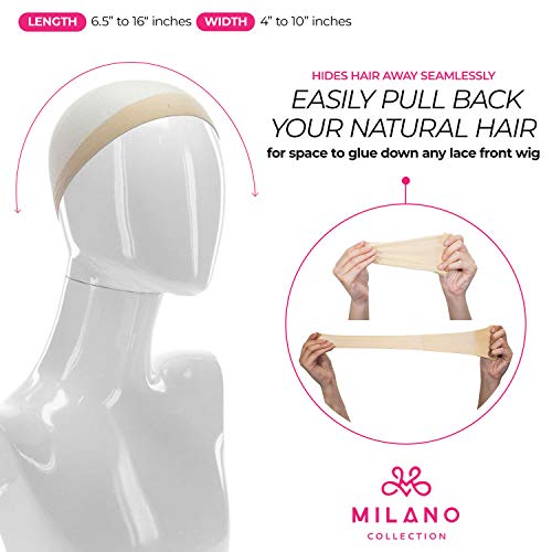 Milano Coleção Caps de peruca para mulheres | Premium respirável, estressável e de nylon calda de tampa de peruca para perucas e perucas