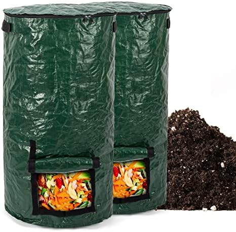 Bolsa de composto Bin Bag reutilizável para o jardim ao ar livre Bolsa de resíduos de 34 galões Bin Bin Bin Binde para jardim, cozinha e quintal