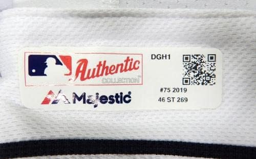 2019 Detroit Tigers Daz Cameron 75 Jogo emitido POS Usado White Jersey 46 DP38768 - Jogo usado MLB Jerseys