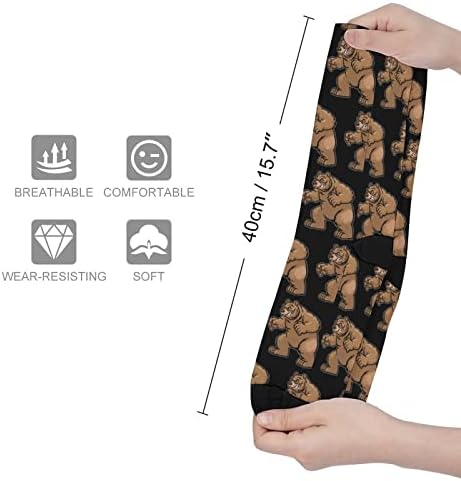 Grizzly urso urso colorido meias esportes meias altas meias de tubo para adolescentes adultos