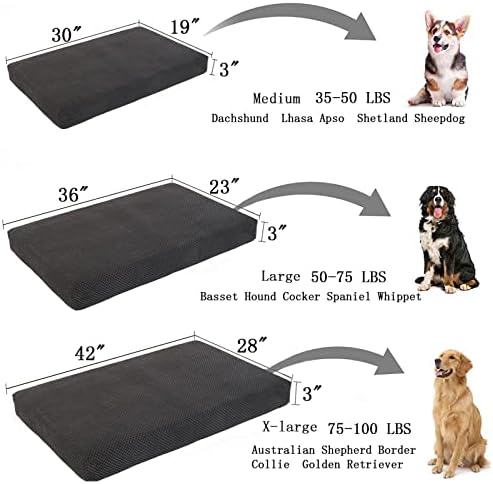 Cama de cachorro, camas em forma para cães médios grandes, cães de cães ortopédicos à prova d'água, limpeza removível de limpeza interna