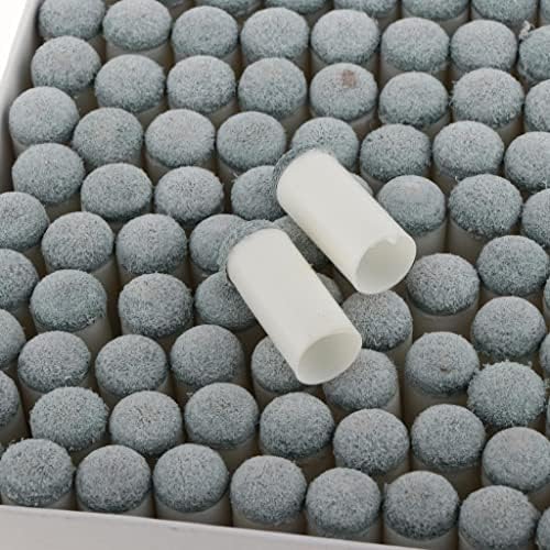 BAOBLAZE 100 peças bilhar/piscina acessórios de sugestão em gemas Cue hast dicas de snooker substituto, branco, 10mm