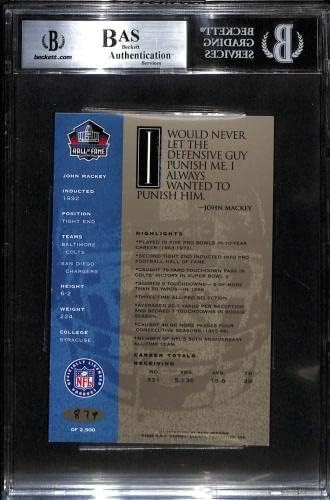 62 John Mackey - 1998 Ron Mix Hof Platinum Autos Football Cards classificados BGS Auto - bolas de futebol autografadas