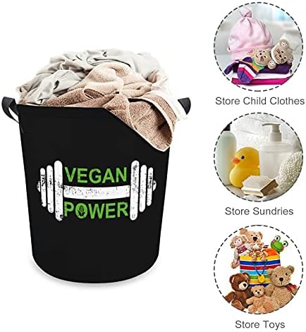 Cesta de lavanderia vegana oxford de pano com alças de cesta de armazenamento para organizador de brinquedos, cesto de berçário de berçário, banheiro