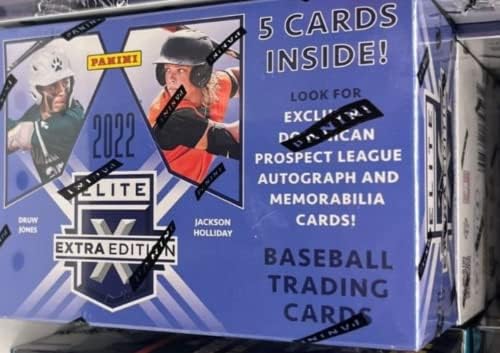 2022 Panini Elite Extra Edition Baseball Factory selou Blaster Box 2 Auto, 5 cartões em todos os paralelos cor -de -rosa exclusivos