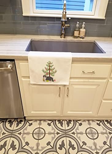 Tesouros de Caroline CK4621WTKT SHORTHAIR EXOTICA #2 CAT Feliz Natal Branca de toalha de cozinha de 2 toalhas de prato,