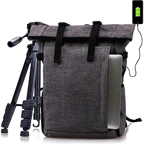 YFQHDD Photo Bolsa de poliéster à prova d'água multifuncional com porta USB DSLR ombros da câmera Backpack Bolsa macia de 15