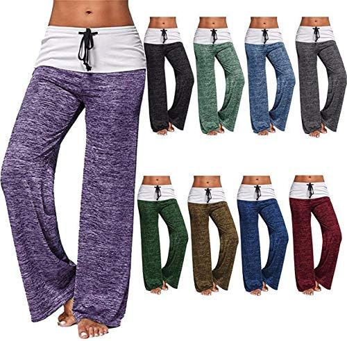 Andongnywell Womens Yoga Sortpants Sorto solto Caminhão de penhor largo Paijama calça calças calças de calças de calças
