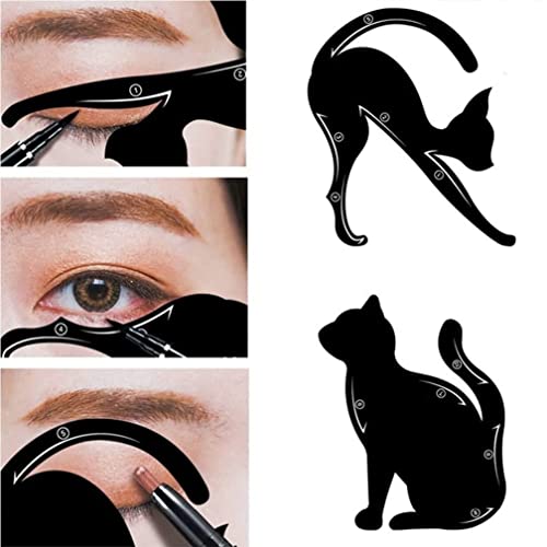 8pcs Eyeliner Stencils para olho de gato alado, adesivo de gato de gato adesivo de adesivo estênceis para olhos Smoky Applicadores