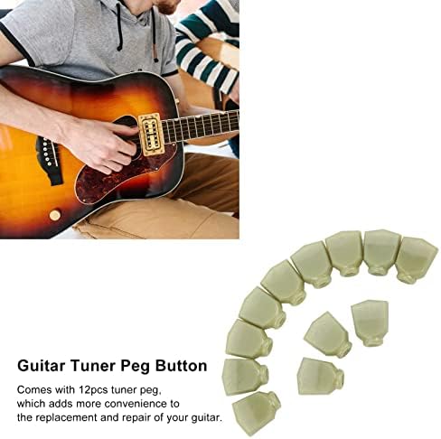 12 peças Máquina de guitarra Cabeça Definir botões de substituição de pinos de ajuste de guitarra verde para guitarra elétrica