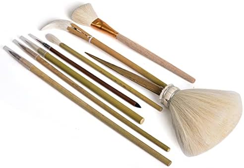 Escovas de esmalte uigerl 8 pcs escovas de esmalte de cerâmica pincéis de cerâmica conjuntos de esmalte para acrílico Arte de lã de