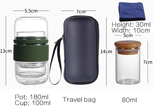 Xwozydr Travel Tea Conjunto de chá Kungfu com estojo portátil xícaras de vidro com infuser para viajar em casa