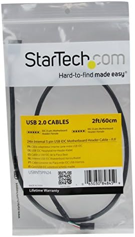 Startech.com 24in interno 5 pinos USB Cabo de cabeçalho da placa -mãe IDC f/f - cabo USB - 5 pinos IDC a 5 pinos IDC - USB