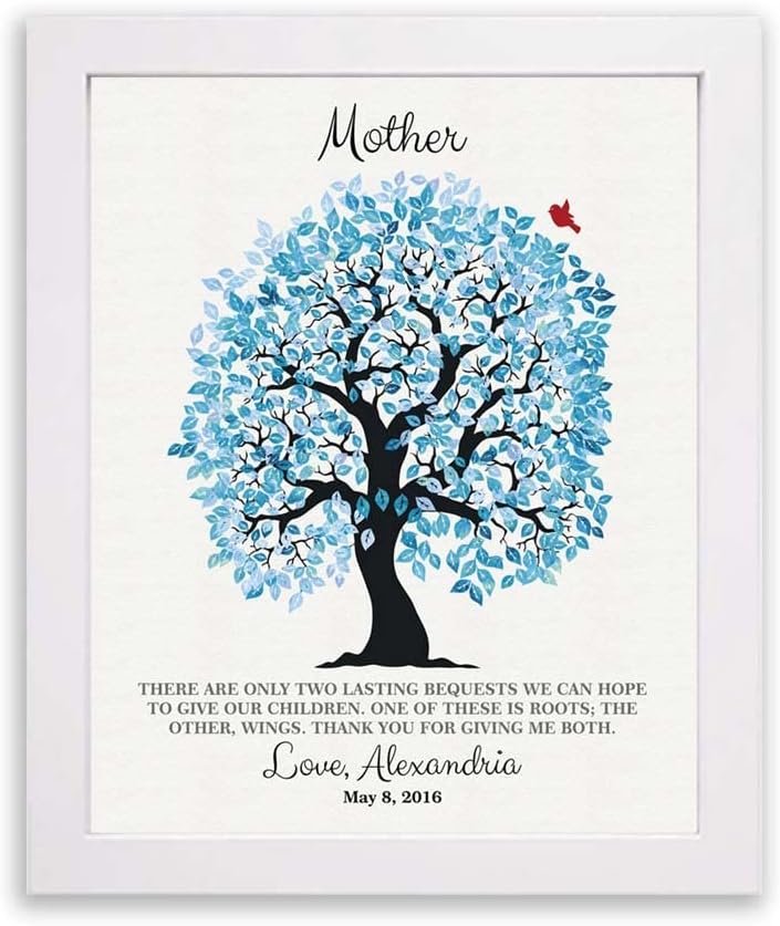 Lucky Tusk dois legado duradouro Hodding Cer Blue e White Wedding Tree Presente personalizado para os pais #1273,