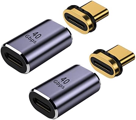 Adaptador magnético USB C 40 Gbps, adaptador magnético USB4, transferência de dados de 40 Gbps, carga rápida PD100W, 8k@60Hz, compatível