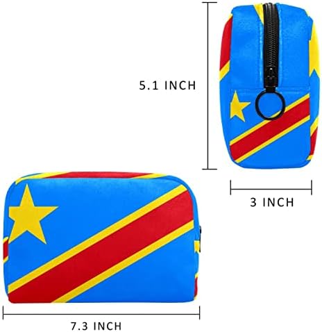 Tbouobt Bags cosméticos sacos de maquiagem para mulheres, pequenas bolsas de viagem de maquiagem, bandeira do Congo