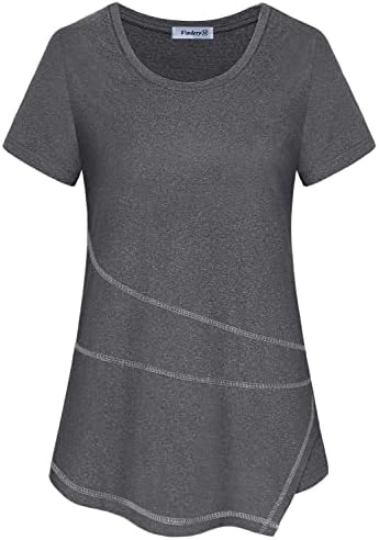 Vldnery Women's Running Camisa de umidade Wicking Athletic Quick Dry Liew Fit Yoga Top Workout Shirt