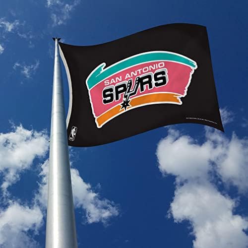 NBA Spurs San Antonio retro Bancário de fundo preto Decoração de fãs de fãs de esportes, multicolor, tamanho único