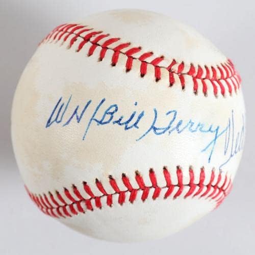 Ted Williams & Bill Terry assinou beisebol - CoA JSA - Bolalls autografados