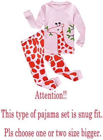 Pijamas de garotas Kikizye Conjunto de mangas compridas PJS algodão