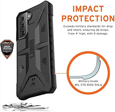 Urban Armour Gear UAG projetado para Samsung Galaxy S21 Case Black Rugged Lightweight Slim Choffinder Tampa de proteção,
