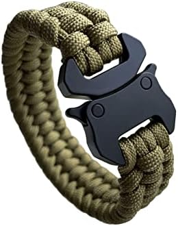 Pulseiras de cordas de pára -quedas Trilobite teced Paracord Bracelet com fivela de fivela de liberação lateral de 8,7 polegadas