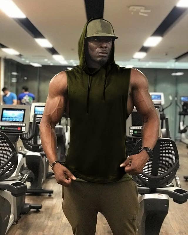 BabioBoa Men's Workout Tank Tops Sports Training Training Gym Hoodies Capuz de muscular camisas musculares cortadas