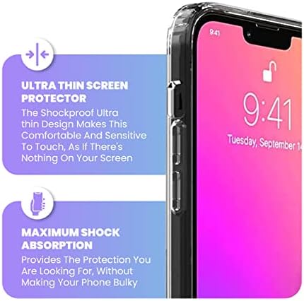 [Proteção completa] 5 em 1 iPhone 13 Pro Clear Case Pacote com 1 protetor de tela de vidro temperado, 1 protetor de lentes
