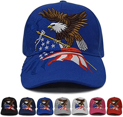 Flyouth Creative Baseball Cap Eagle e USA Nation Flag Hat Wild Sun Shade Bordado Pico Cap