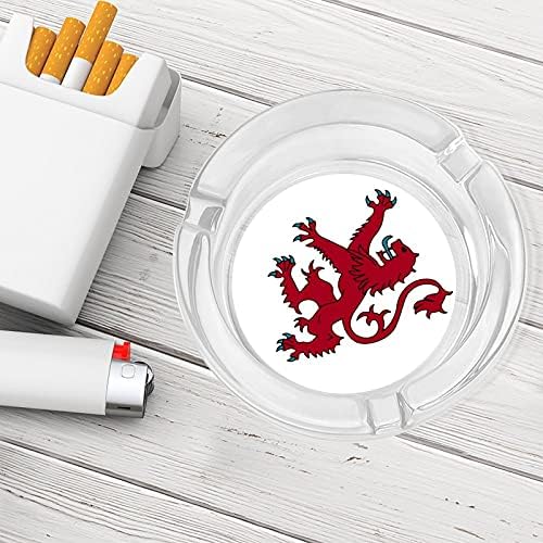 Bandeira da Escócia Lion Lion Cristal Crystal Ashtray Cigarettes e Charutos Bandejas de cinzas Capa redonda de vidro decoração