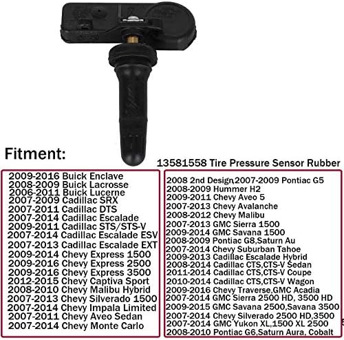 Yikesai 13581558 13586335 Sensor de pressão de pneu Borracha 315MHz TPMS Sistema de monitoramento de pressão do pneu Substituição