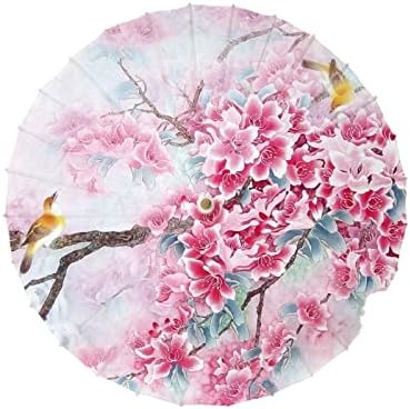 Guarda -chuva de papel - pendurado papel de óleo guarda -chuva de cerejeira rosa guarda -chuva de papel de belo guarda