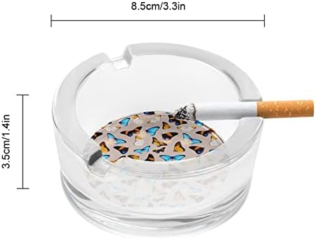 Altos detalhes detalhados de vidro de borboleta tropica para cigarros e charutos Round Ash Bande