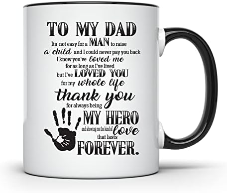 Para meu pai, meu herói para sempre - Caneca do Dia dos Pais - Presente para Papai - Copo de café de 11 onças - Kosoq152