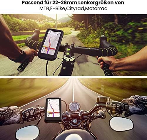 Bicicleta impermeável e suporte de telefone de motocicleta, tela de toque sensível à prova d'água TPU 360 ° Rotação, p4W1