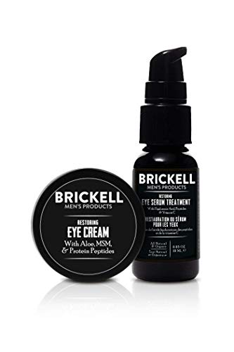 Brickell Men's Restaurando rotina ocular para homens, soro ocular e creme para os olhos para homens, natural e orgânico, sem